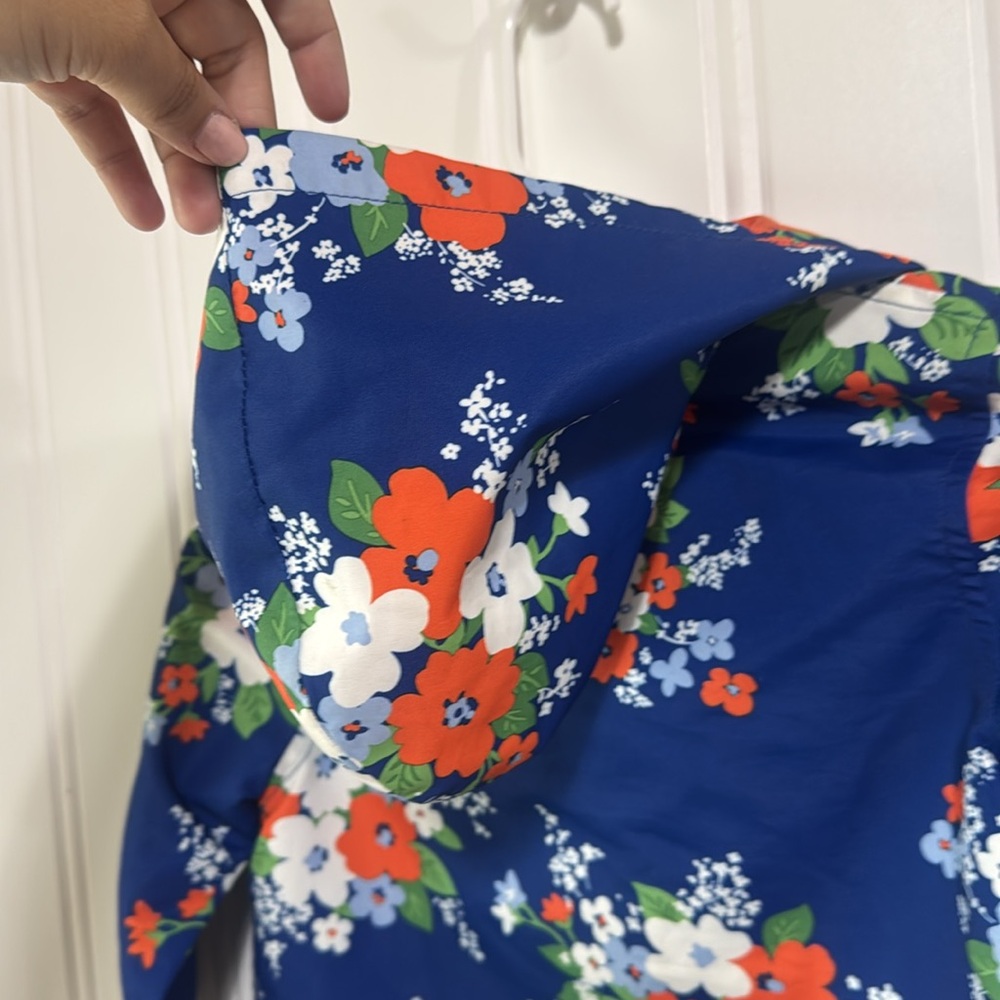 Gymboree Blue and Orange Floral Jacket raincoat Size Small 5-6 - Picture 8 of 9